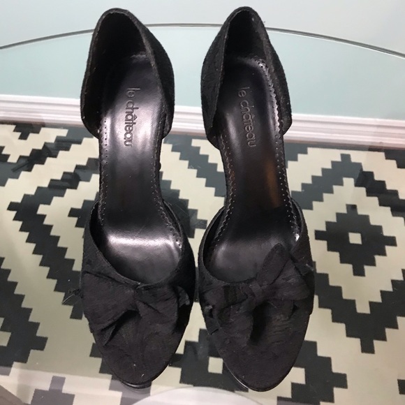 Peep toe bow modest heels - Picture 4 of 5